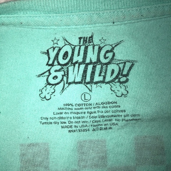 Men’s The Young & Wild! OG Graphic Short Sleeve T-Shirt Size Large Mint Green - Picture 4 of 7